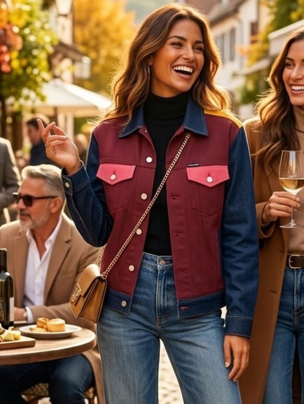 NWT CALVIN KLEIN Superbe veste en denim Jeans blocs de couleurs  Edition Special